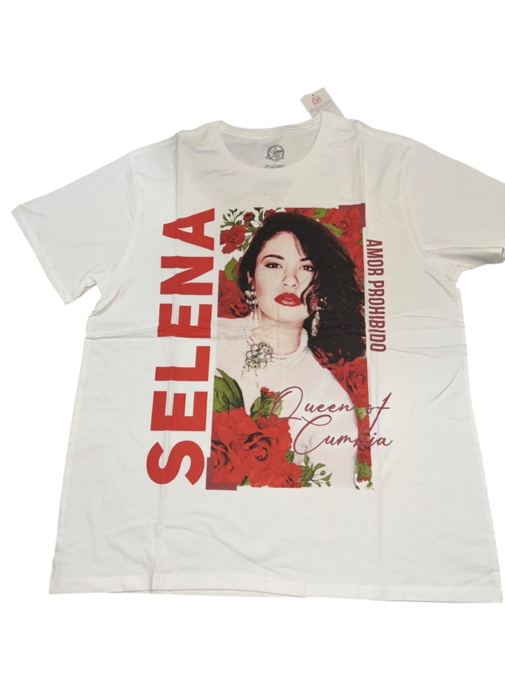 Selena White Graphic Tee - Queen of Cumbia